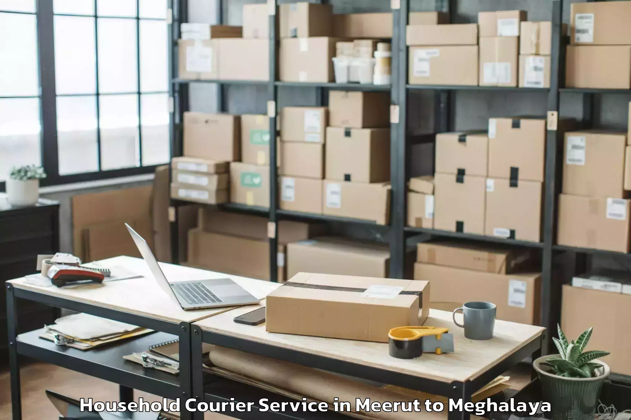 Top Meerut to Nongstoin Household Courier Available